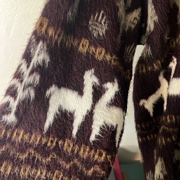 Wool Tejidos Atahualpa Super Soft Hooded Alpacas Teddy Style Coat Pockets Sz M/L - Picture 7 of 15